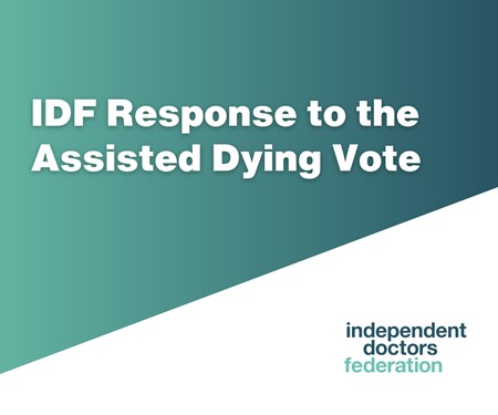 IDF's Response to the Assisted Dying Vote